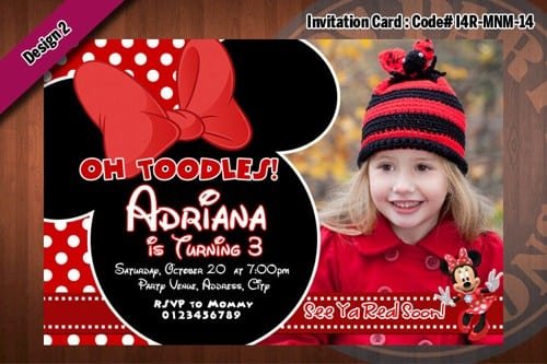 Minnie Mouse Invitations Red And Black
