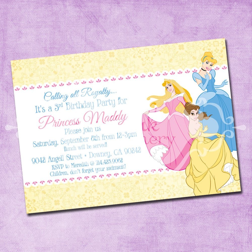 Princess Birthday Invitation Words