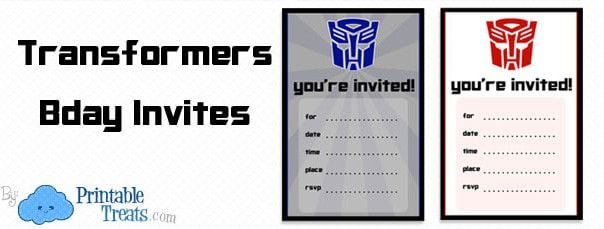 Printable Transformers Birthday Invitations