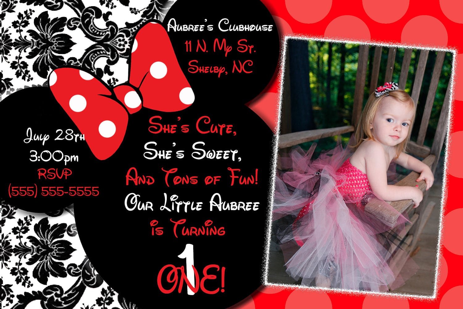 Red Minnie Mouse Printable Invitations