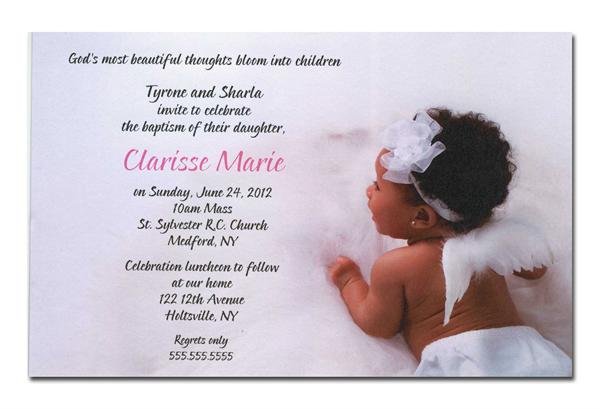 Sample Christening Invitation For Baby Girl