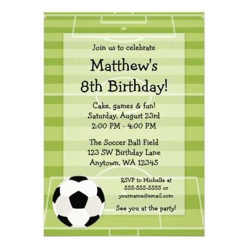 Soccer Invitation Wording 1