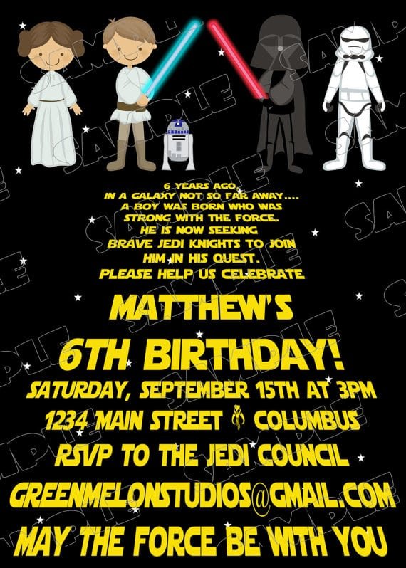 Star Wars Invitations Printable