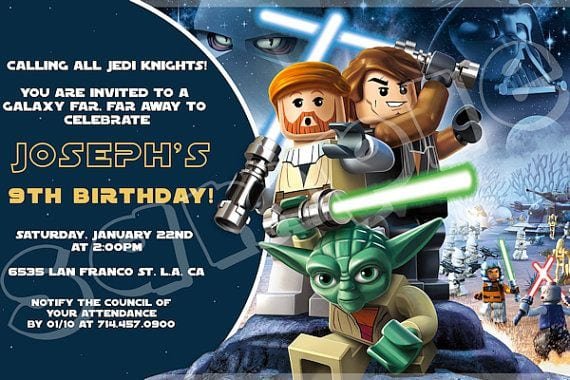 Star Wars Lego Invitation