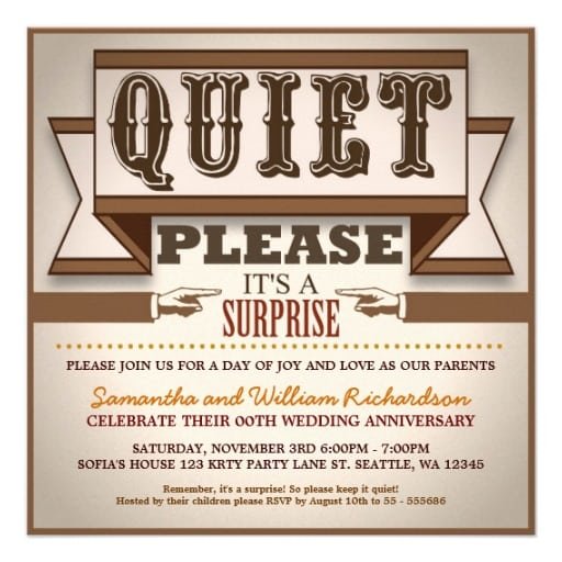 Surprise Anniversary Party Invitation Templates