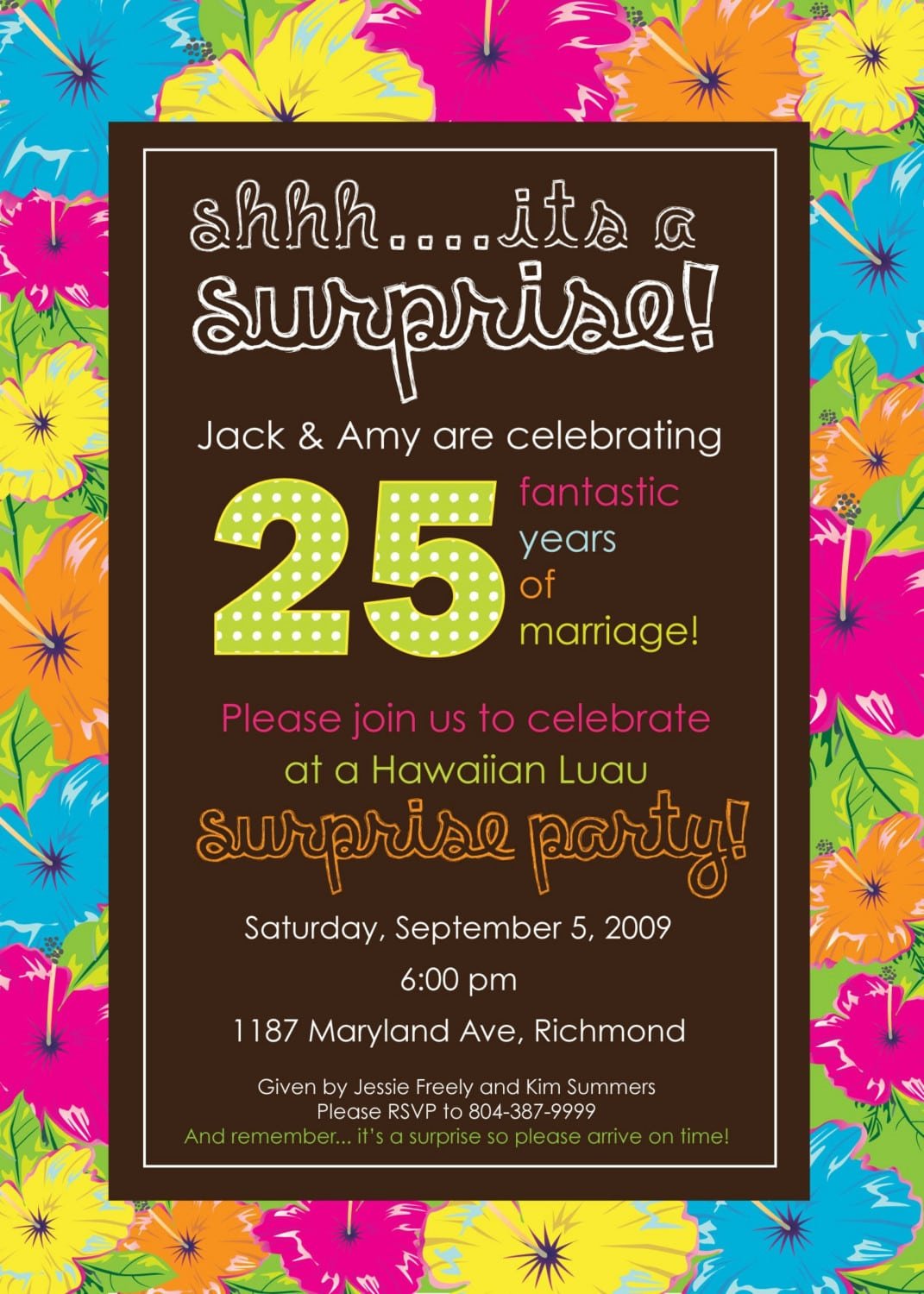 Surprise Luau Party Invitation Wording 7