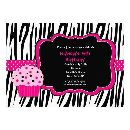 Zebra Birthday Invitations