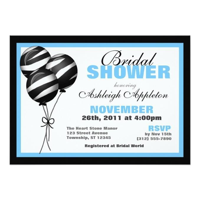 Zebra Print Wedding Shower Invitations