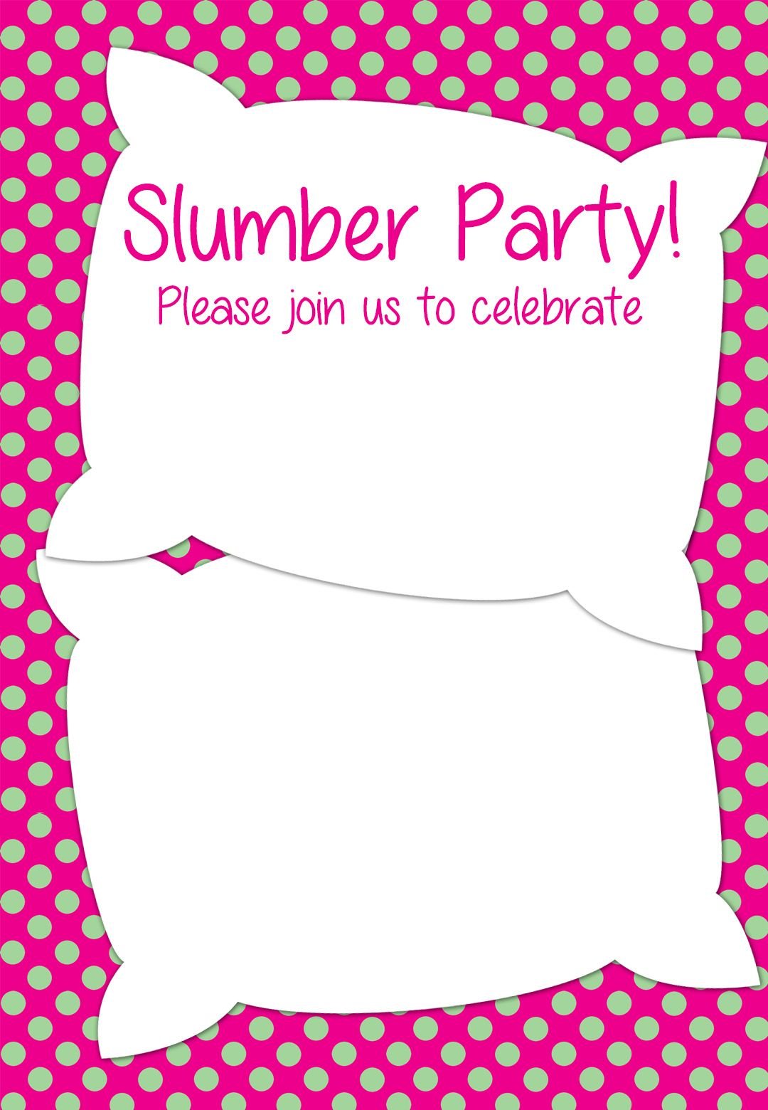 Free Printable Slumber Party Invitation
