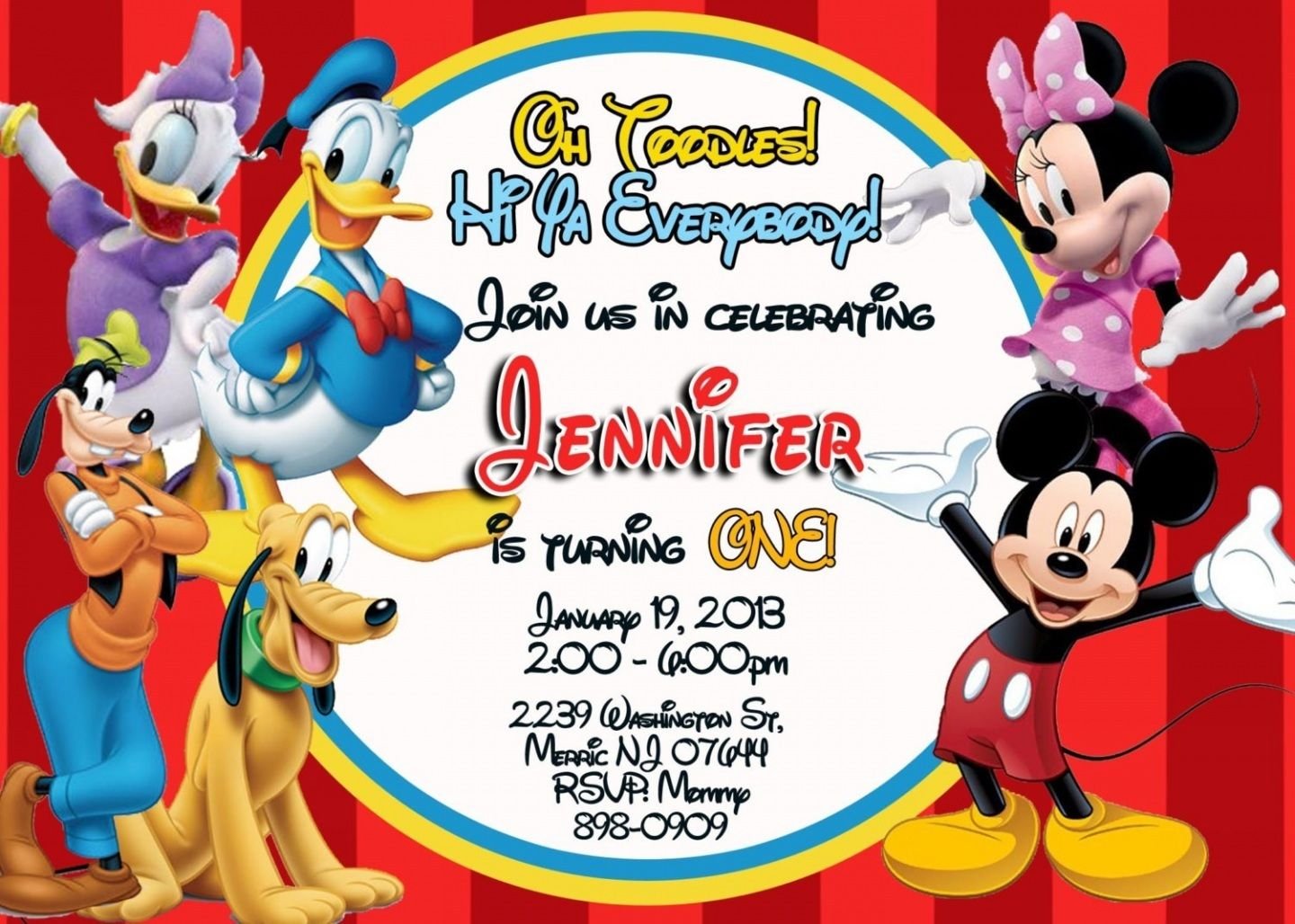 Free Printable Mickey Mouse Clubhouse Invitations Template