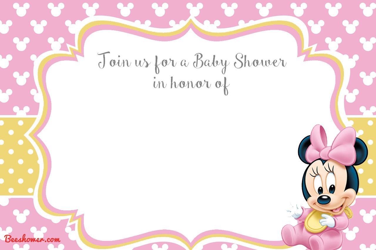 Free Printable Minnie Mouse 1st Invitation Templates