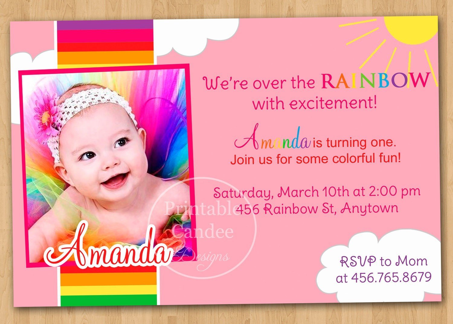 1st birthday invitation card template free download