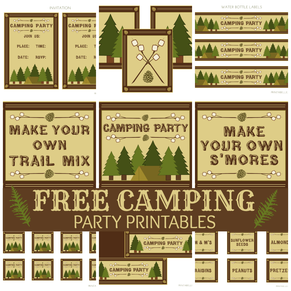 Free Camping Party Printables From Printabelle