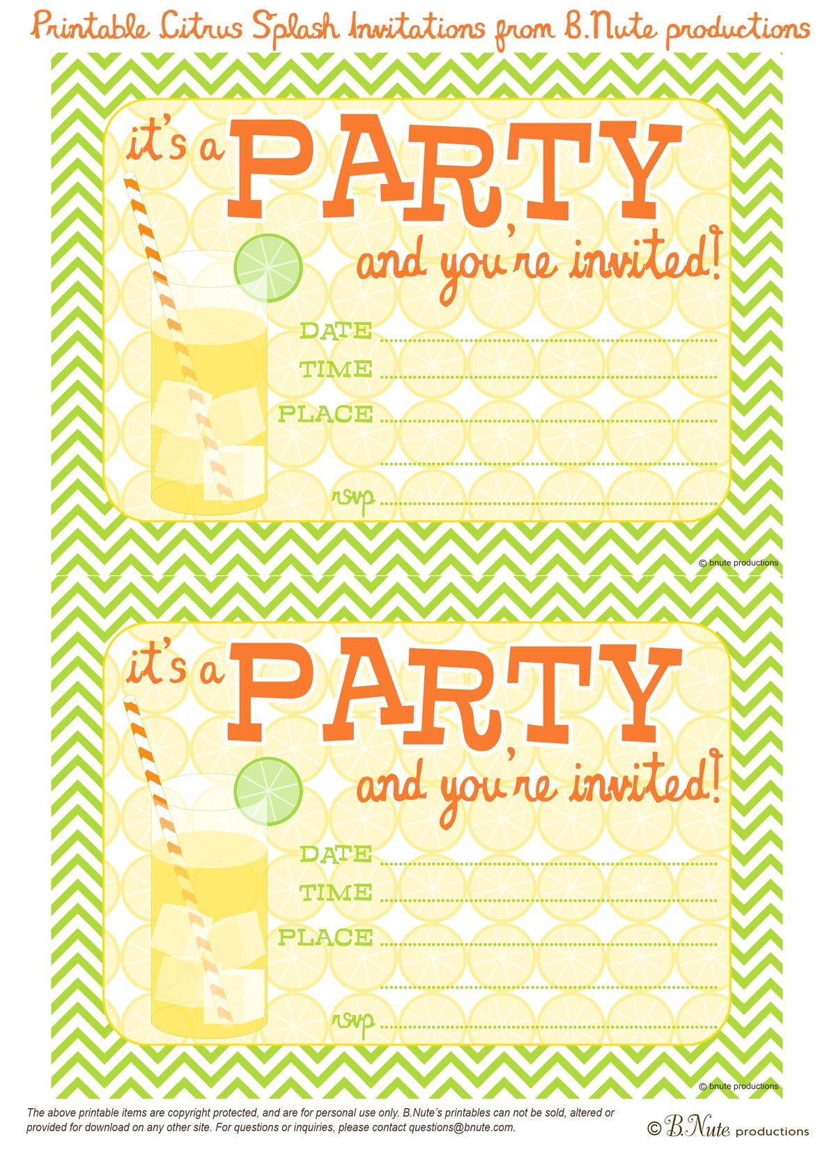 Party Invitations To Print