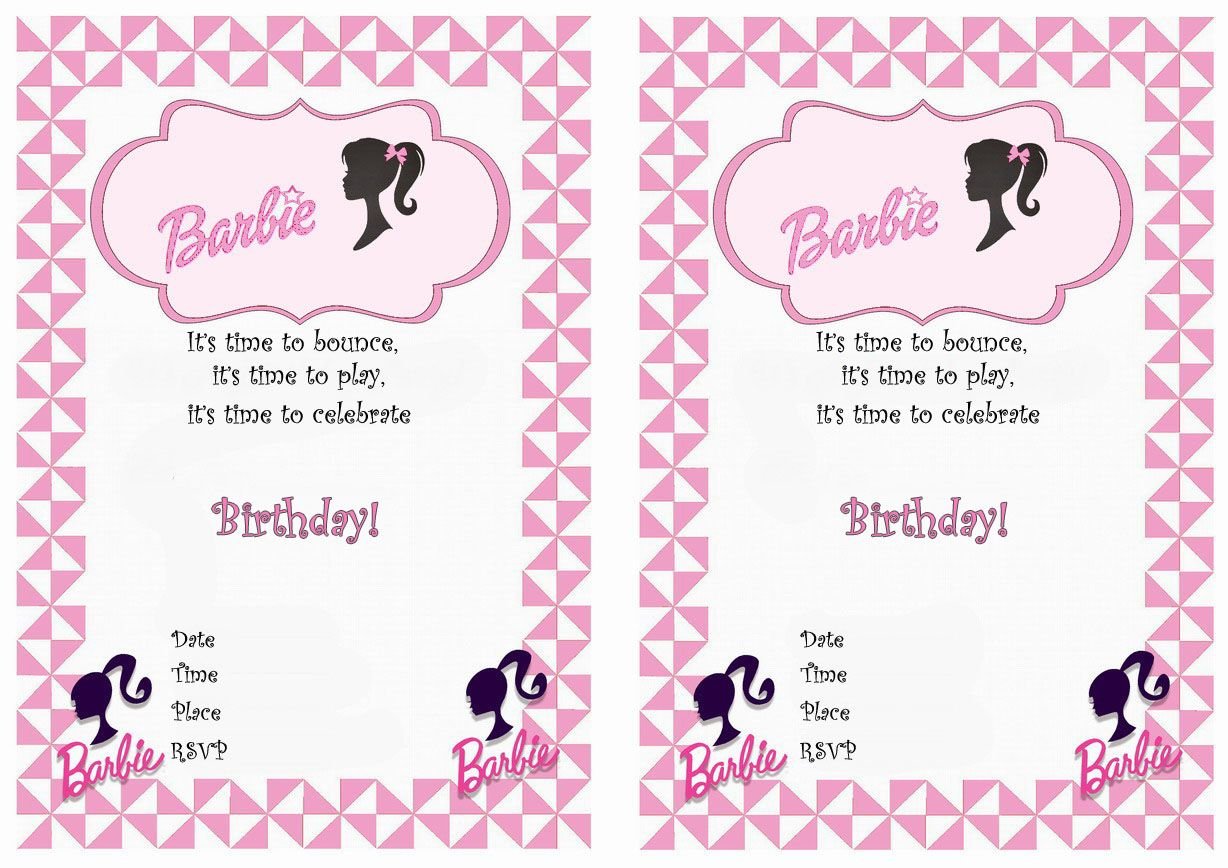 Barbie Free Printable Birthday Party Invitations