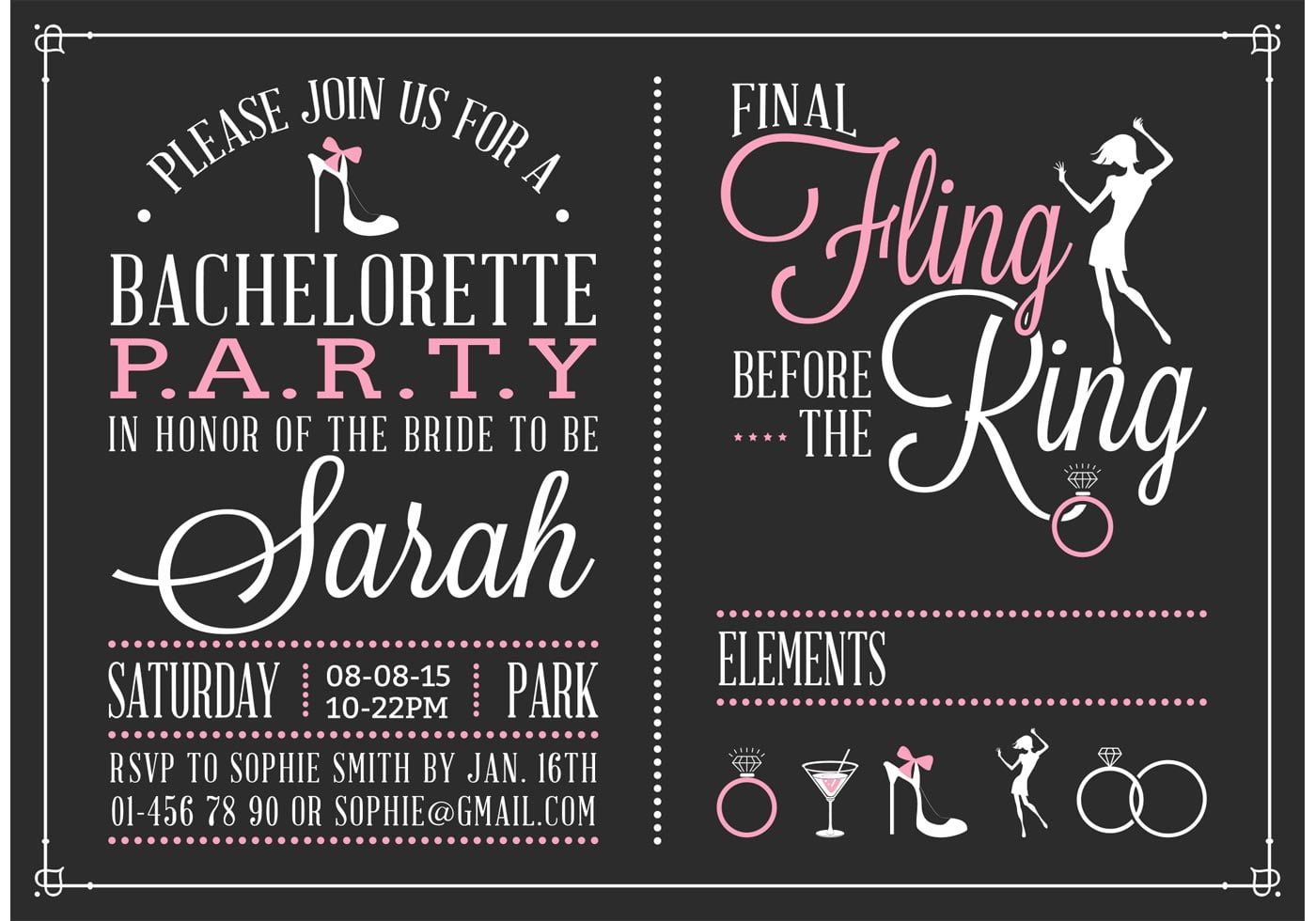 Bachelorette Party Invitation Vector