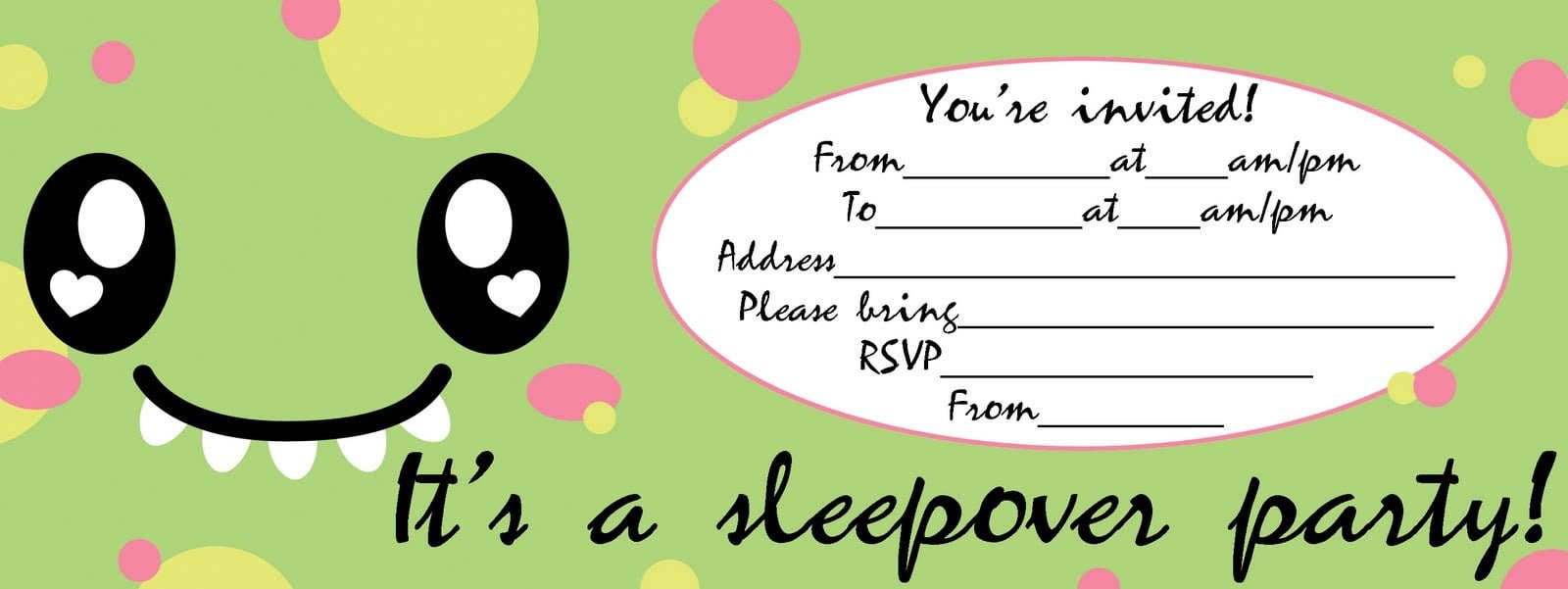 50 Beautiful Slumber Party Invitations