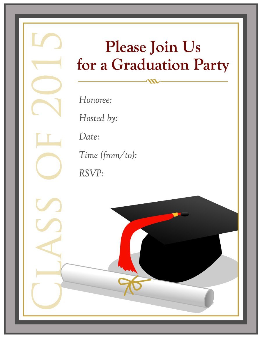 Graduation Invitation Card Design Template Free