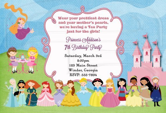 Royal Tea Party Invite Disney Princess Tea Party Tea Party