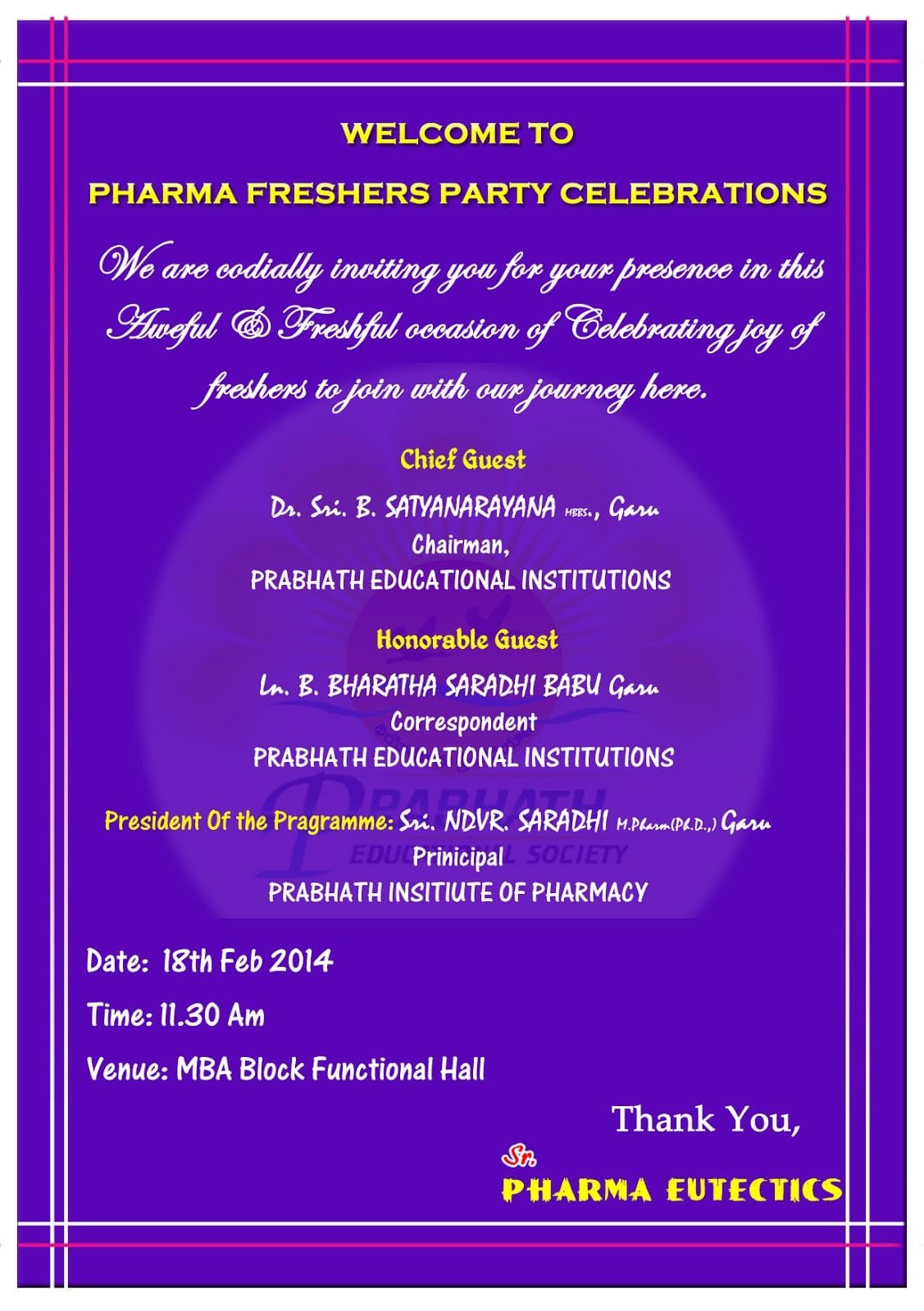 Freshers Party Invitation Card Quotes