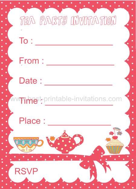 Tea Party Invitation Ideas