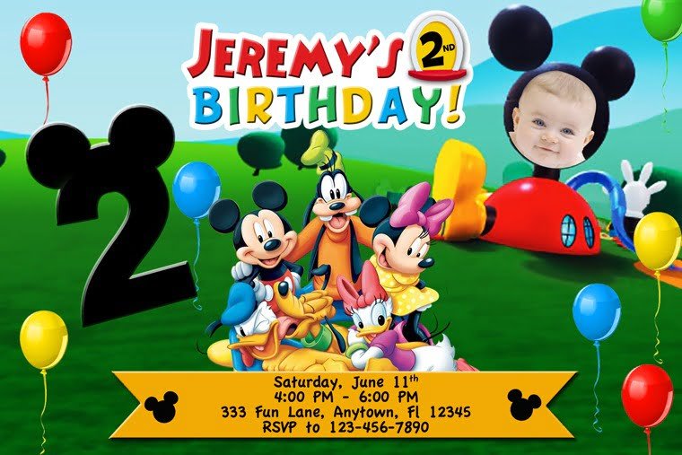 Personalized Mickey Mouse Clubhouse Birthday Invitations For Boys