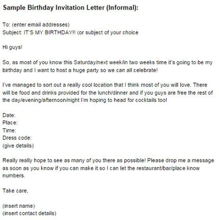 Sample Birthday Invitation Luxury Birthday Invitation Letter