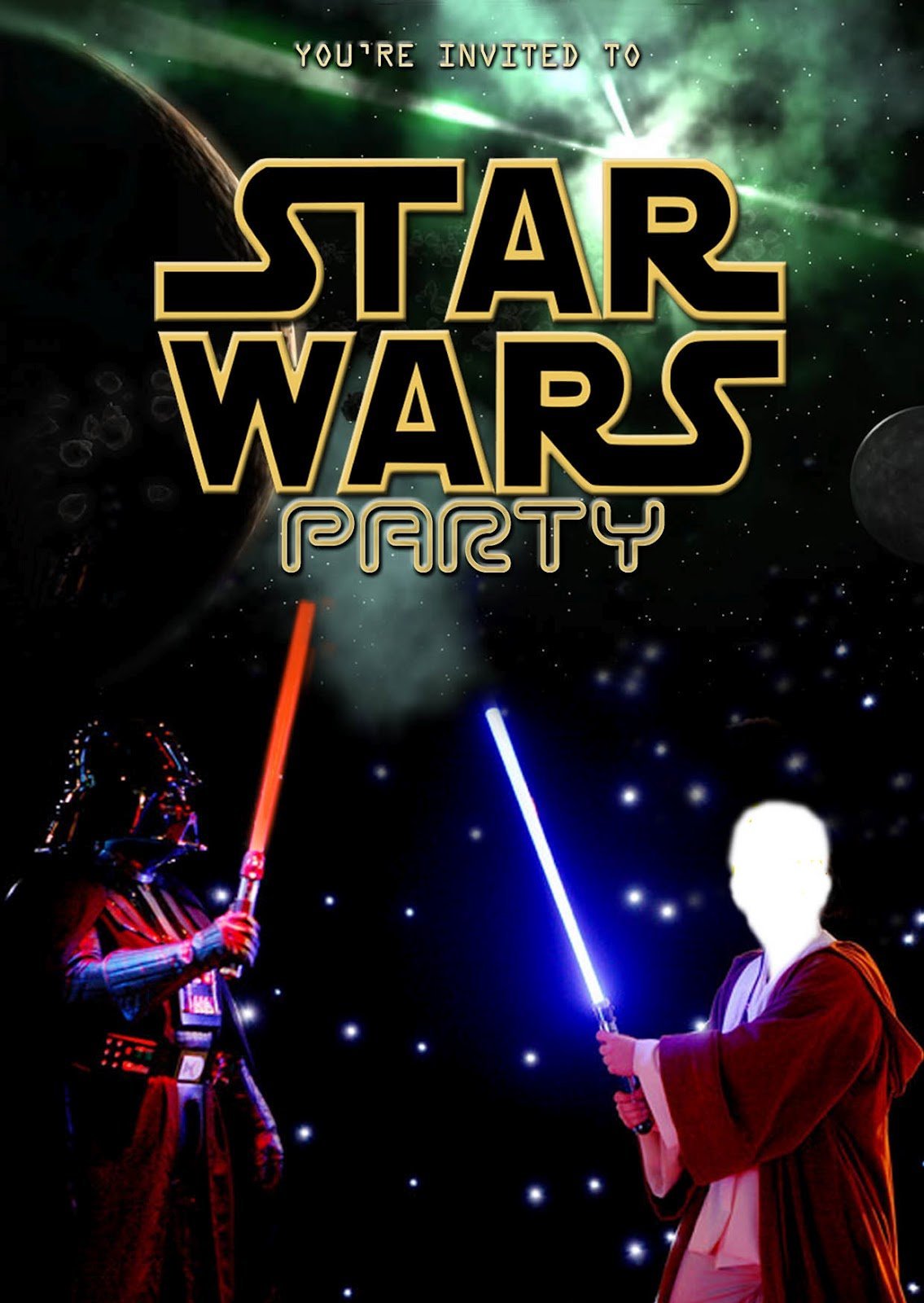 Free Kids Party Invitations  Star Wars Party Invitation (self