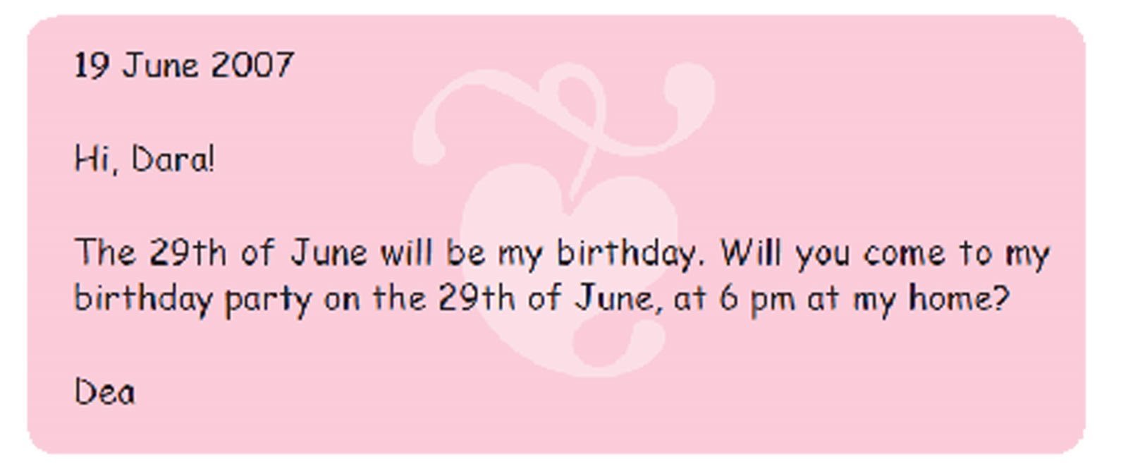 Contoh Invitation Dalam Bahasa Inggris Tentang Birthday Party