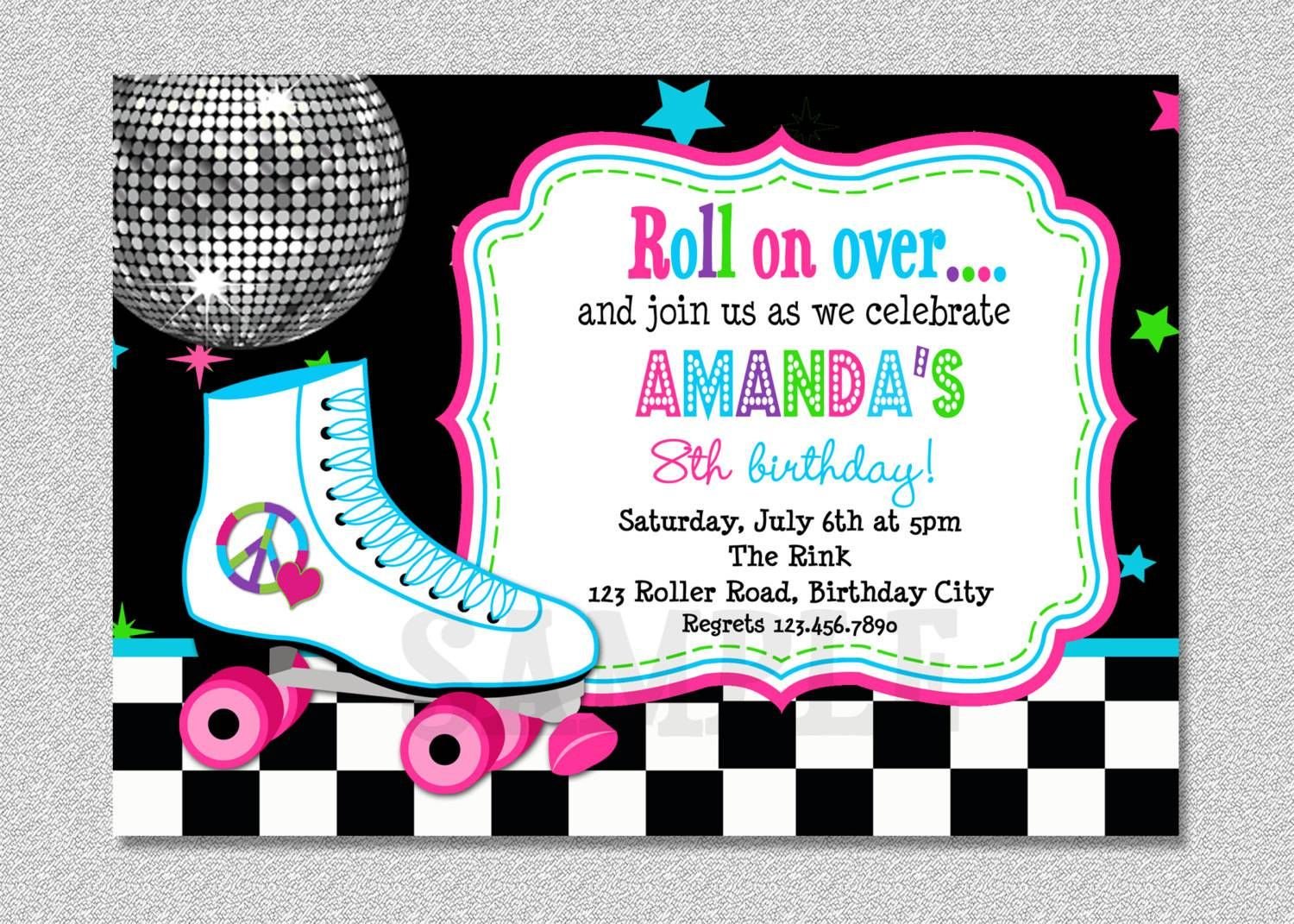 Roller Skating Party Invitations Template