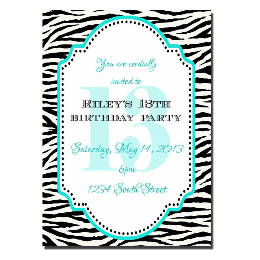 13th Birthday Party Invitations Printable â Happy Holidays!