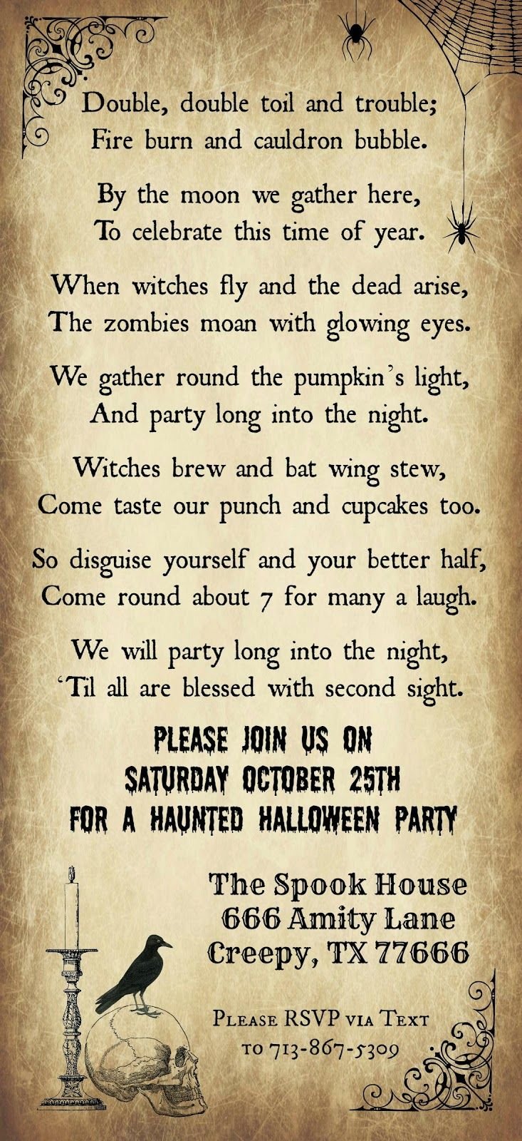 Print Your Halloween Party Invitations With Our Free Template