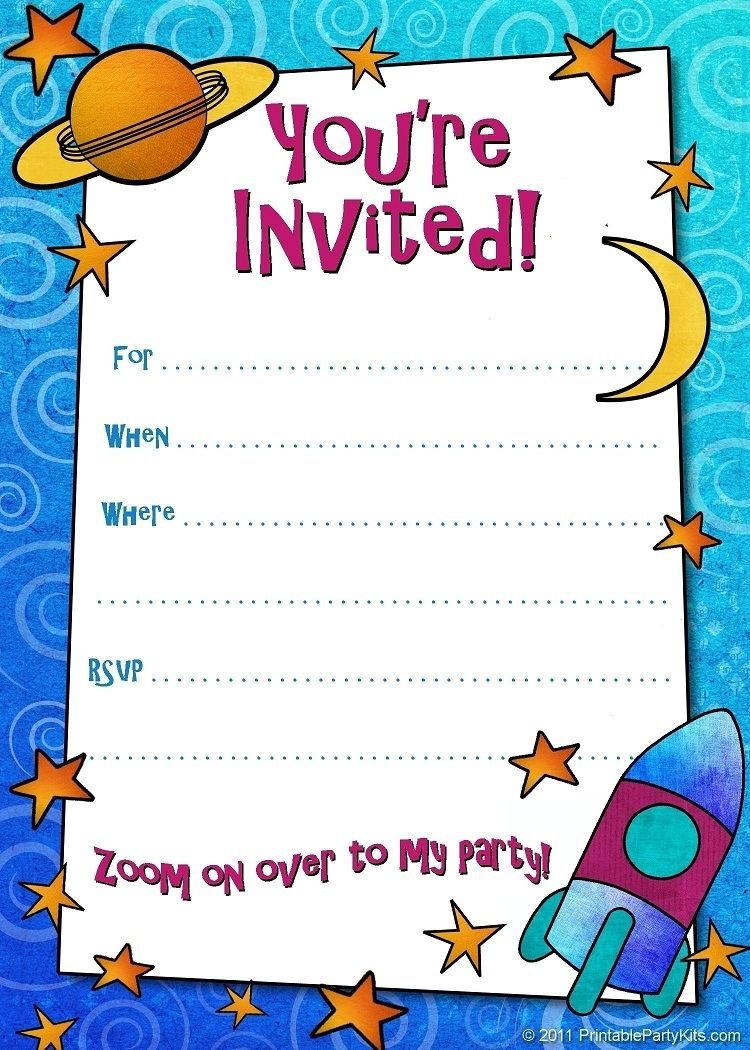 blank birthday invitation for boys