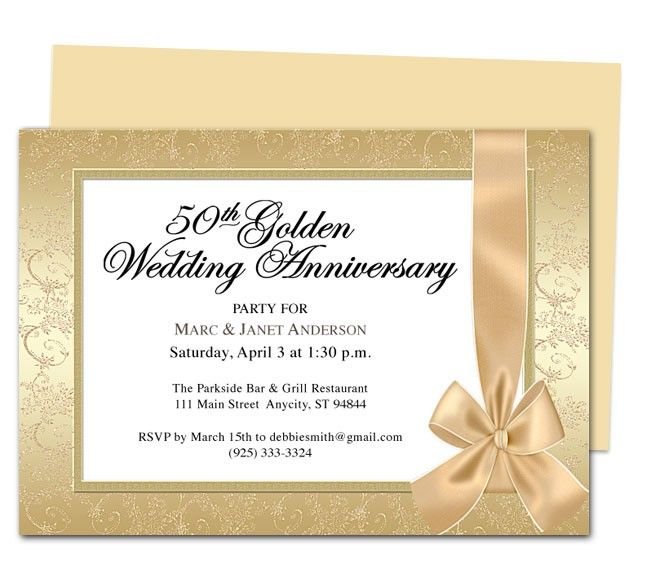 Invitation  50th Wedding Anniversary Invitations Templates