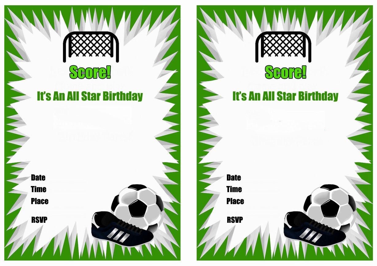 Free Printable Soccer Birthday Party Invitations