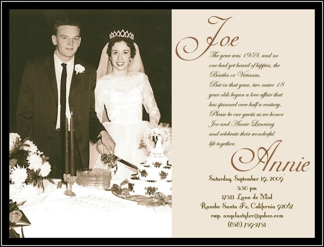 60th Wedding Anniversary Invitations Free Templates