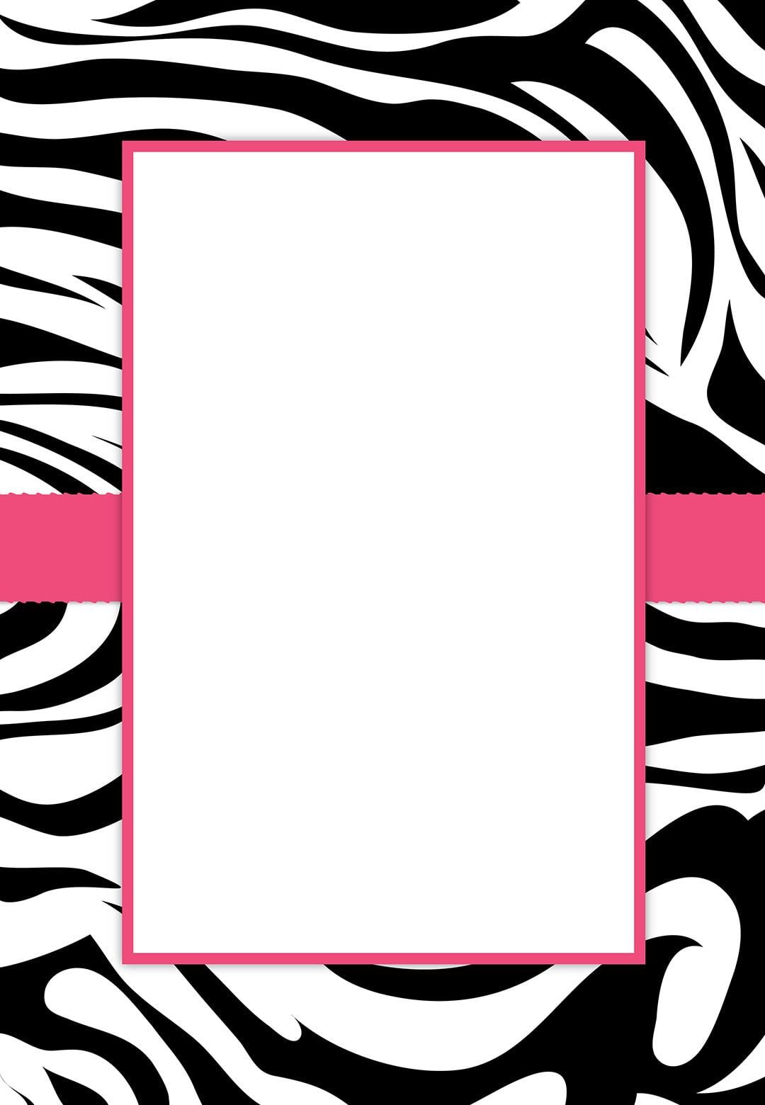 Free Printable Zebra Stripes Invitation  This Is Really A Great