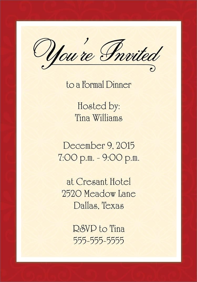 Dinner Invitation Template Free