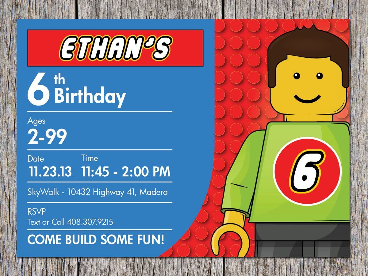 Free Printable Lego Birthday Invitations