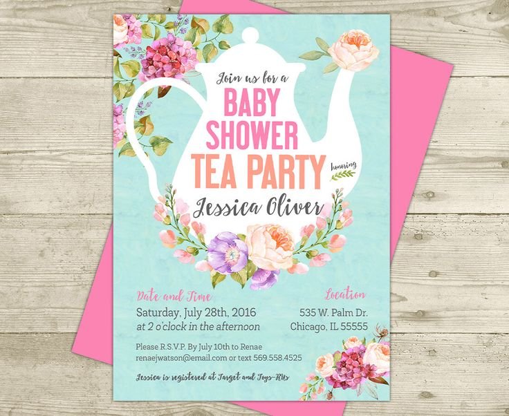 Baby Shower Invitation Template Baby Shower Tea Party Invitations