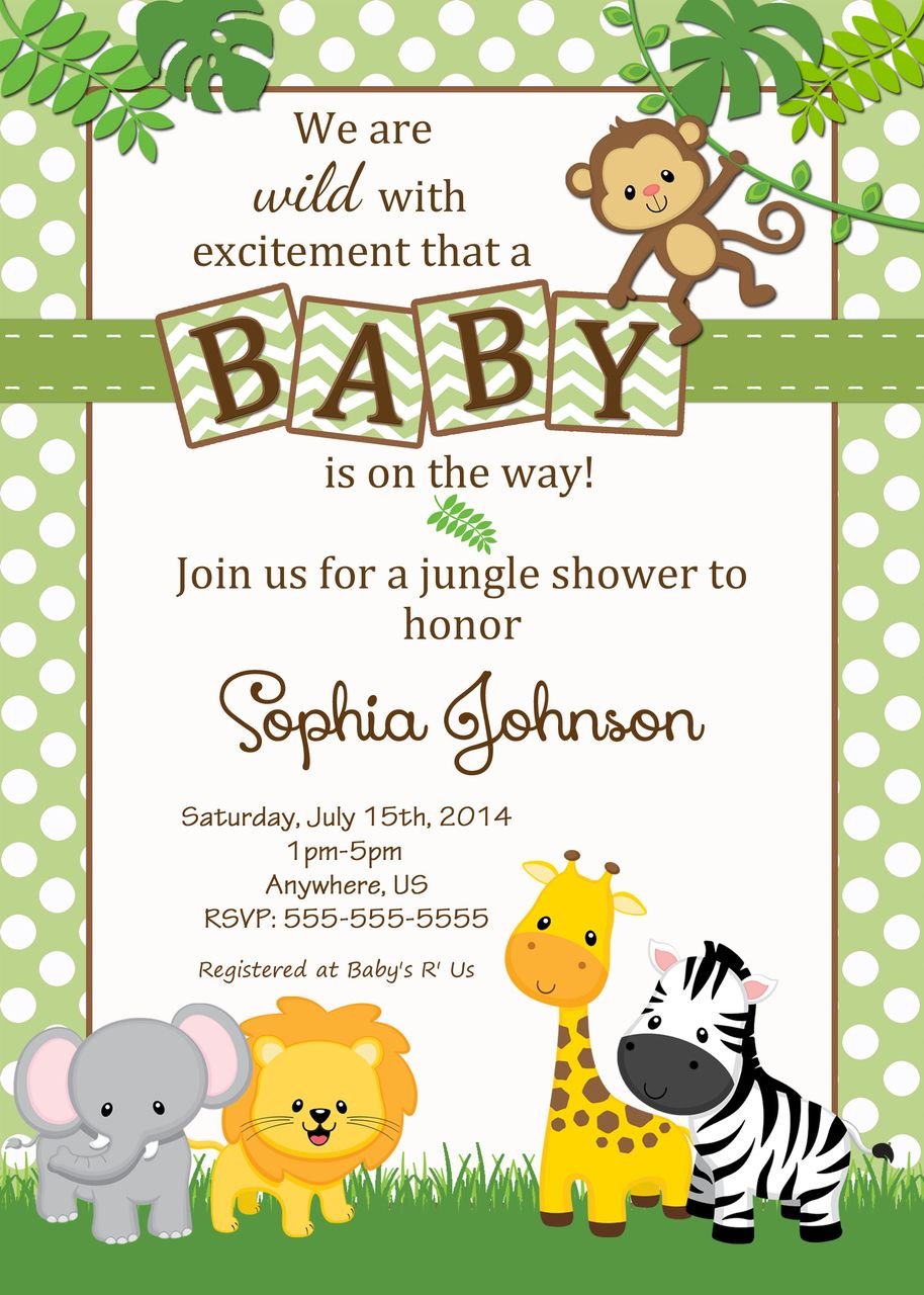 Free Safari Baby Shower Invitations