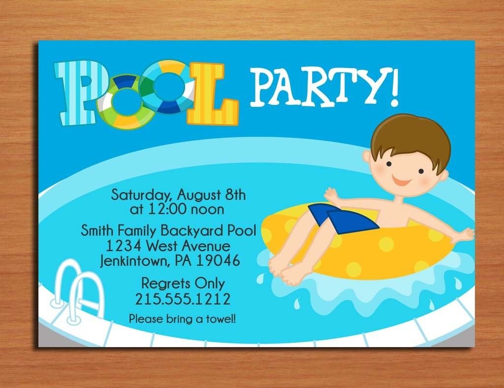 Free Printable Pool Party Invitations For Kids 5