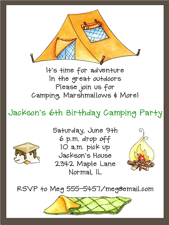 Camping Party Invitation Templates Free