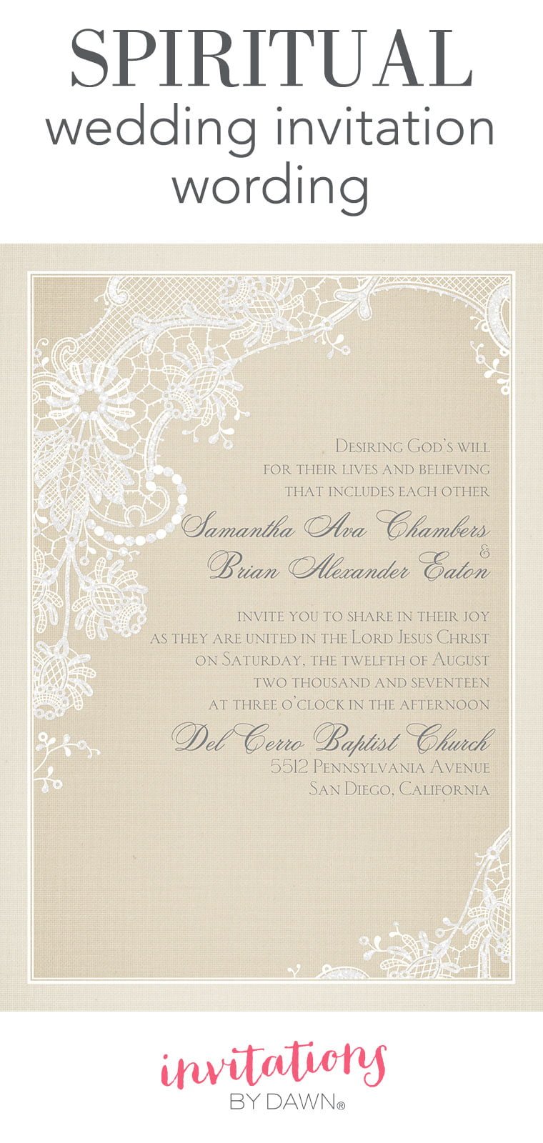 Spiritual Wedding Invitation Wording