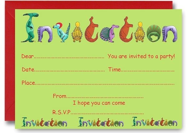 Dinosaur Birthday Party Invitations Free Printable Nice Free