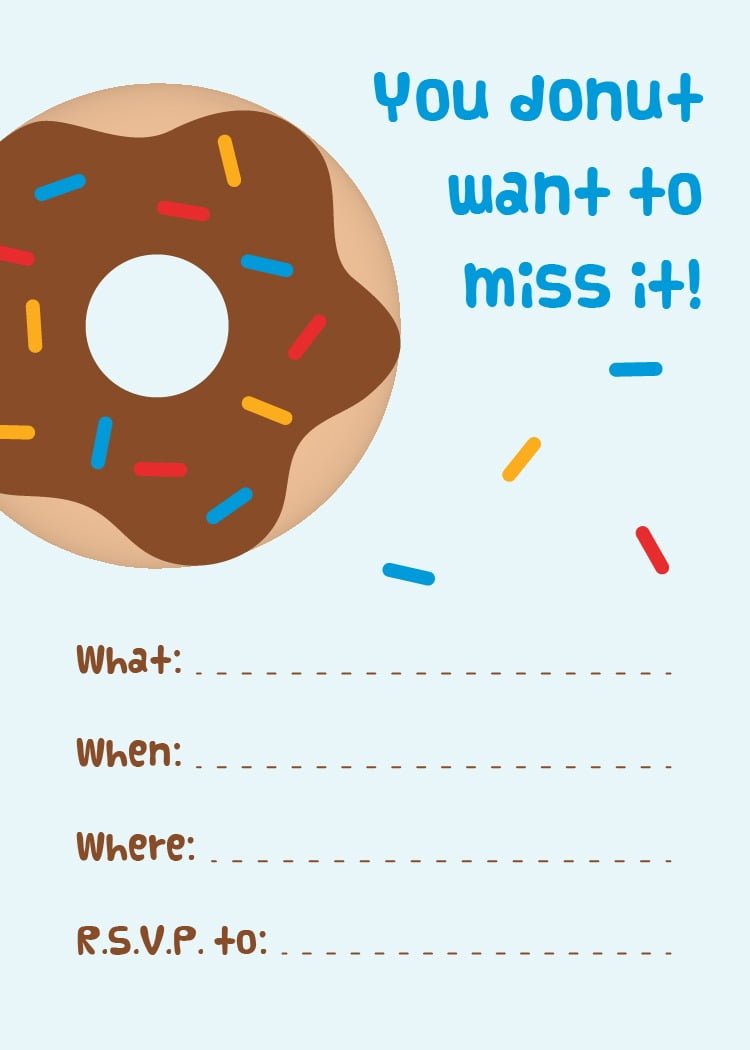 Mini Donuts + Free Printable Donut Party Invitations