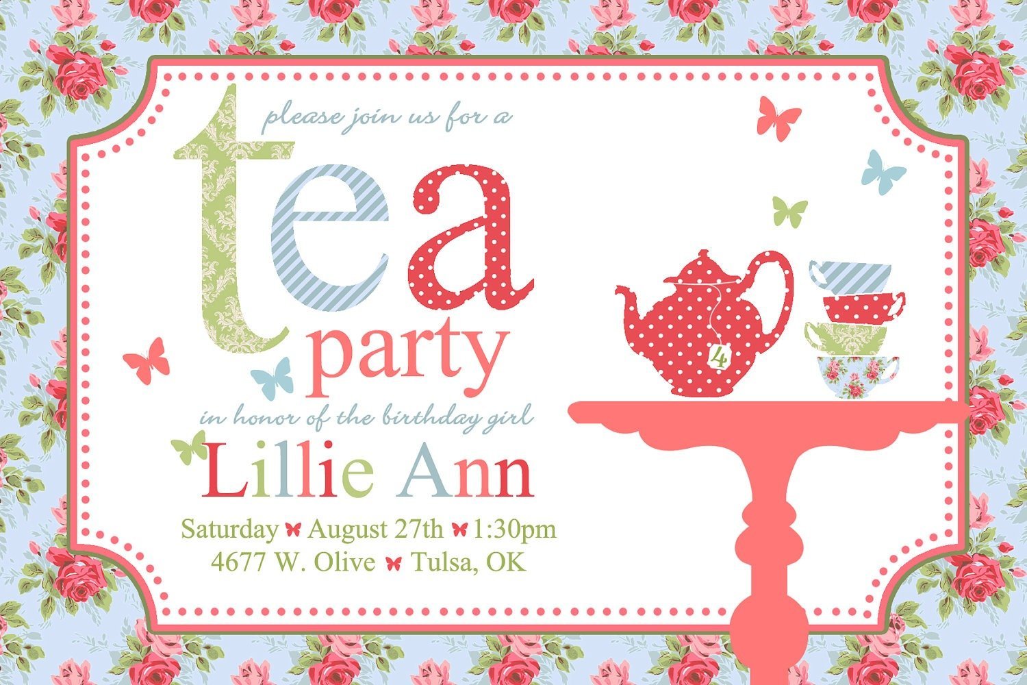 English Tea Party Invitations