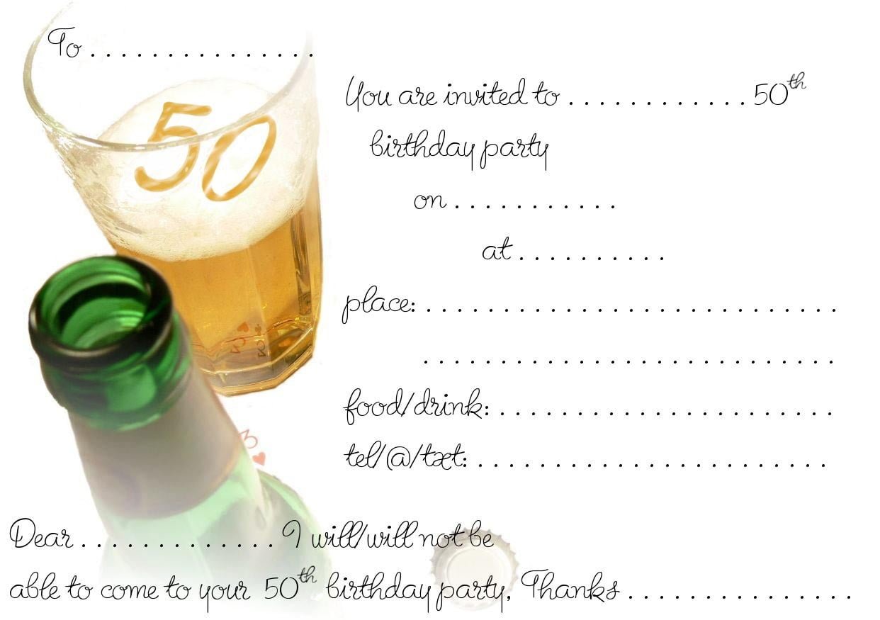 50th Birthday Invitations Free Templates