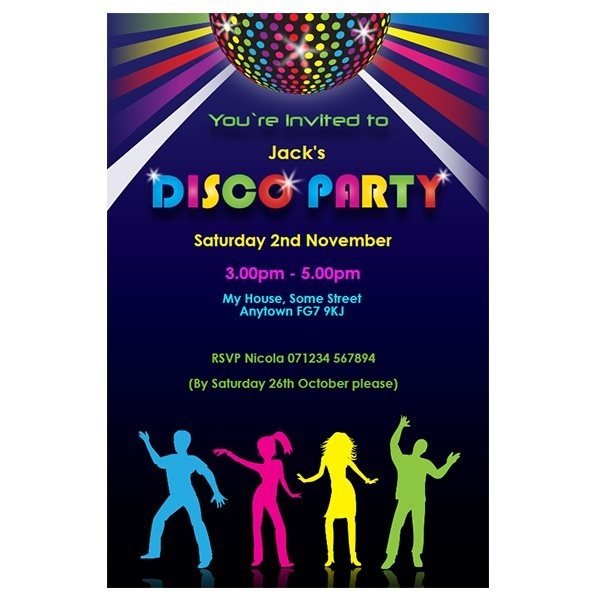 dance-birthday-girls-neon-disco-dance-party-invitation-zazzle