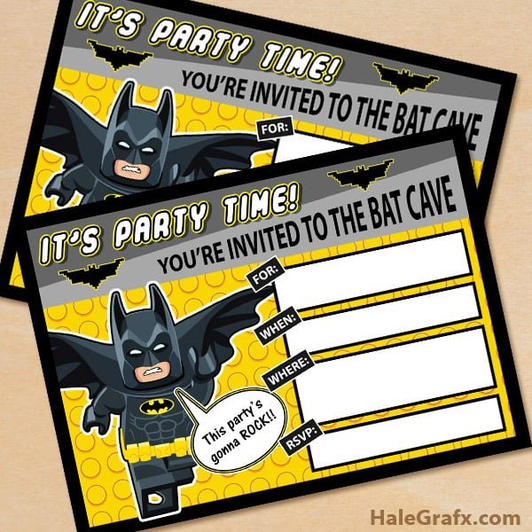 Free Printable Lego Batman Birthday Invit Fancy Lego Batman Party